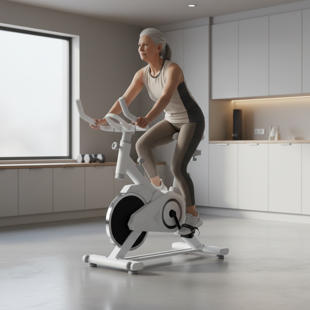 Indoor Exercise Bike - Modern White